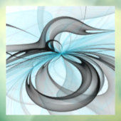 Abstracte Anthracietgrijs Blauw Moderne Fractale K Raamsticker (Vel 3)