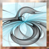 Abstracte Anthracietgrijs Blauw Moderne Fractale K Raamsticker (Vel 2)