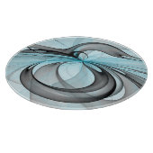 Abstracte Anthracietgrijs Blauw Moderne Fractale K Snijplank (Hoek)
