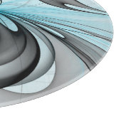 Abstracte Anthracietgrijs Blauw Moderne Fractale K Snijplank (Hoek)