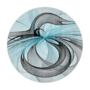 Abstracte Anthracietgrijs Blauw Moderne Fractale K Snijplank