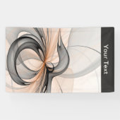 Abstracte Anthracite Gray Sienna Fractal Art Custo Spandoek (Horizontaal)