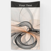 Abstracte Anthracite Gray Sienna Fractal Art Custo Spandoek (Verticaal)