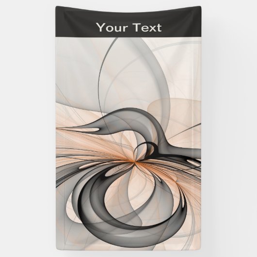 Abstracte Anthracite Gray Sienna Fractal Art Custo Spandoek (Verticaal)