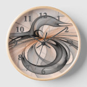 Abstracte Anthracite Gray Sienna Modern Fractal Ar (Voorkant)