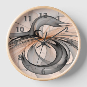 Abstracte Anthracite Gray Sienna Modern Fractal Ar