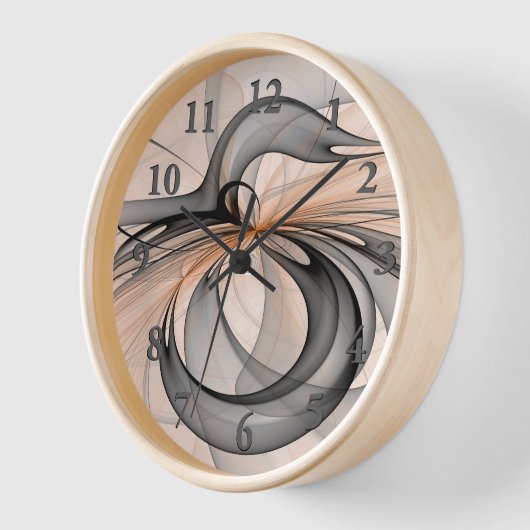 Abstracte Anthracite Gray Sienna Modern Fractal Ar (Hoek)