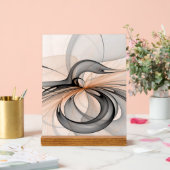 Abstracte Anthracite Gray Sienna Modern Fractal Ar Acryl Bord (Huwelijk)