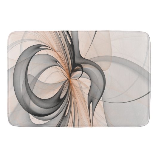 Abstracte Anthracite Gray Sienna Modern Fractal Ar Badmat (Voorkant)