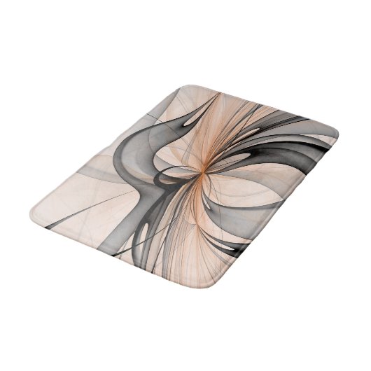 Abstracte Anthracite Gray Sienna Modern Fractal Ar Badmat (Gekanteld)