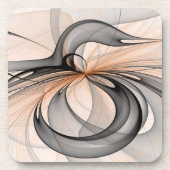 Abstracte Anthracite Gray Sienna Modern Fractal Ar Bier Onderzetter (Voorkant)