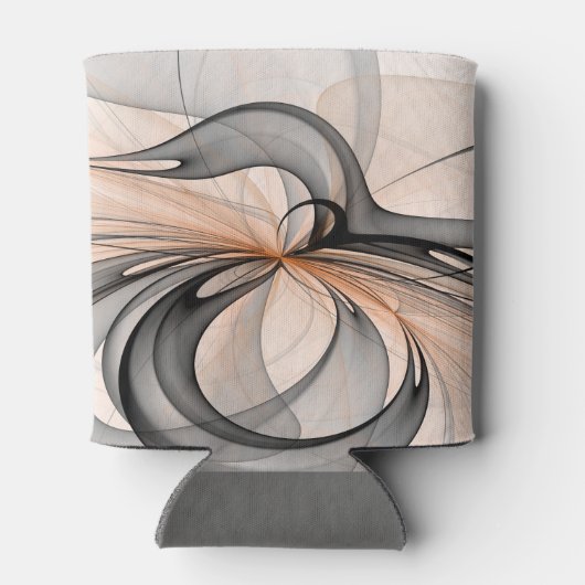 Abstracte Anthracite Gray Sienna Modern Fractal Ar Blikjeskoeler (Achterkant)