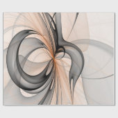 Abstracte Anthracite Gray Sienna Modern Fractal Ar Cadeaupapier (Vlak)