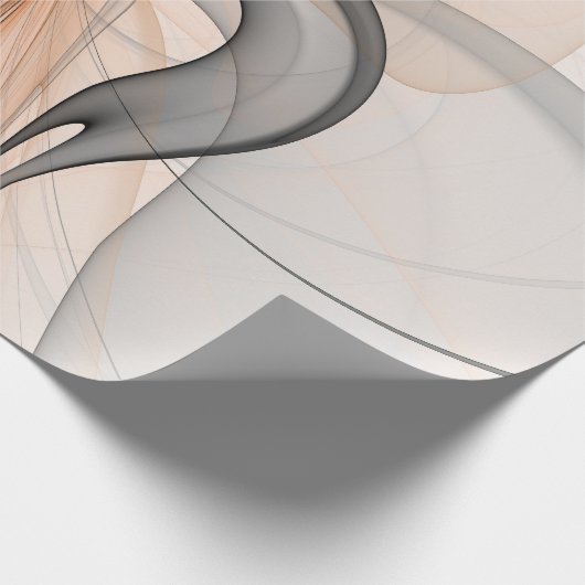 Abstracte Anthracite Gray Sienna Modern Fractal Ar Cadeaupapier (Hoek)