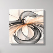 Abstracte Anthracite Gray Sienna Modern Fractal Ar Canvas Afdruk (Voorkant)