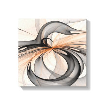 Abstracte Anthracite Gray Sienna Modern Fractal Ar
