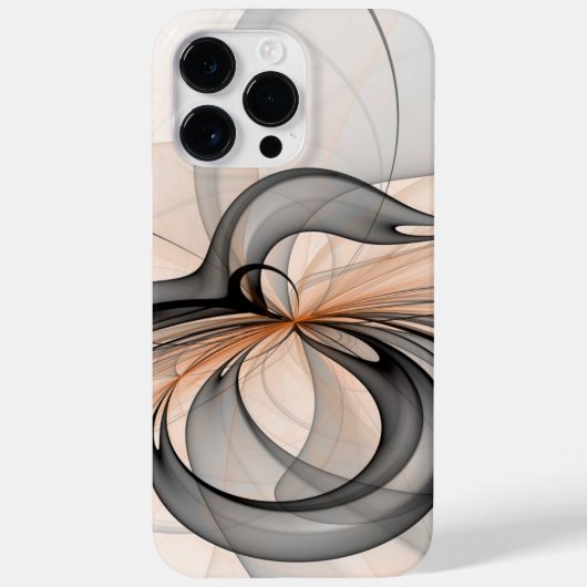 Abstracte Anthracite Gray Sienna Modern Fractal Ar Case-Mate iPhone Case (Achterkant)