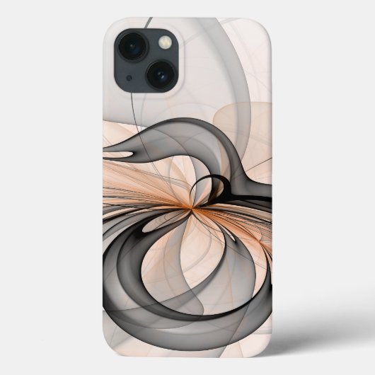 Abstracte Anthracite Gray Sienna Modern Fractal Ar Case-Mate iPhone Case (Achterkant)