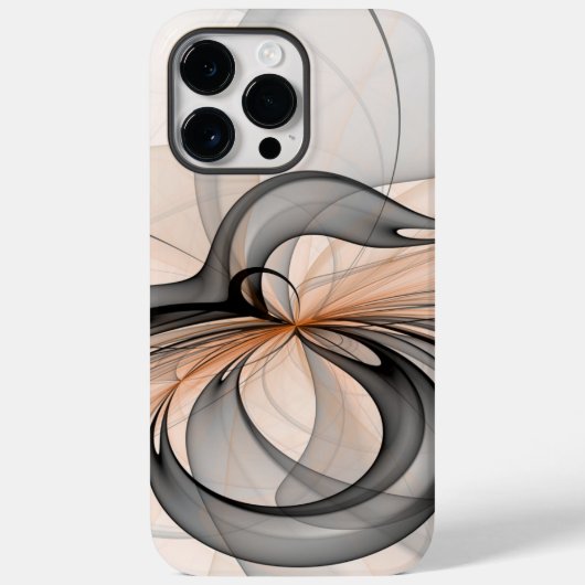 Abstracte Anthracite Gray Sienna Modern Fractal Ar Case-Mate iPhone Case (Achterkant)