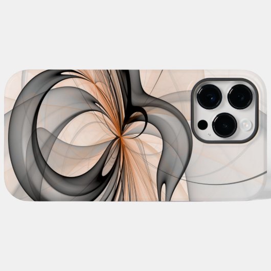 Abstracte Anthracite Gray Sienna Modern Fractal Ar Case-Mate iPhone Case (Achterkant (horizontaal))