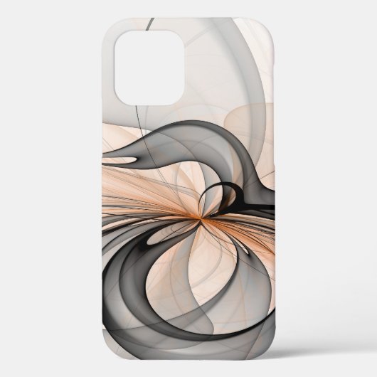 Abstracte Anthracite Gray Sienna Modern Fractal Ar Case-Mate iPhone Case (Achterkant)