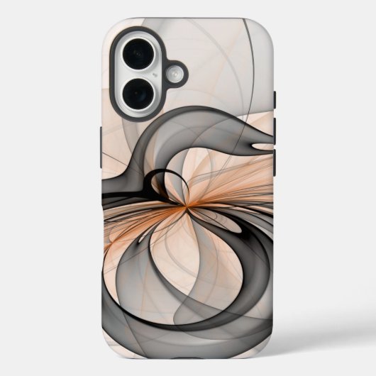 Abstracte Anthracite Gray Sienna Modern Fractal Ar Case-Mate iPhone Case (Achterkant)