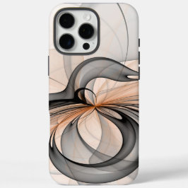 Abstracte Anthracite Gray Sienna Modern Fractal Ar iPhone 16 Pro Max Hoesje
