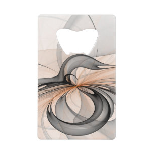 Abstracte Anthracite Gray Sienna Modern Fractal Ar Creditkaart Flessenopener