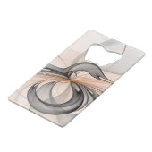Abstracte Anthracite Gray Sienna Modern Fractal Ar Creditkaart Flessenopener (Voorkant Gekanteld)