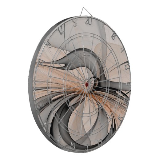 Abstracte Anthracite Gray Sienna Modern Fractal Ar Dartbord (Voorkant Links)
