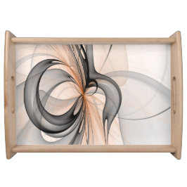 Abstracte Anthracite Gray Sienna Modern Fractal Ar Dienblad