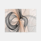 Abstracte Anthracite Gray Sienna Modern Fractal Ar Fleece Deken (Voorkant (Horizontaal))