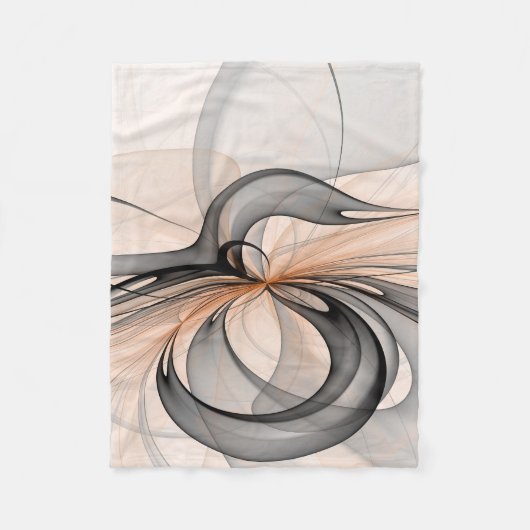 Abstracte Anthracite Gray Sienna Modern Fractal Ar Fleece Deken (Voorkant)