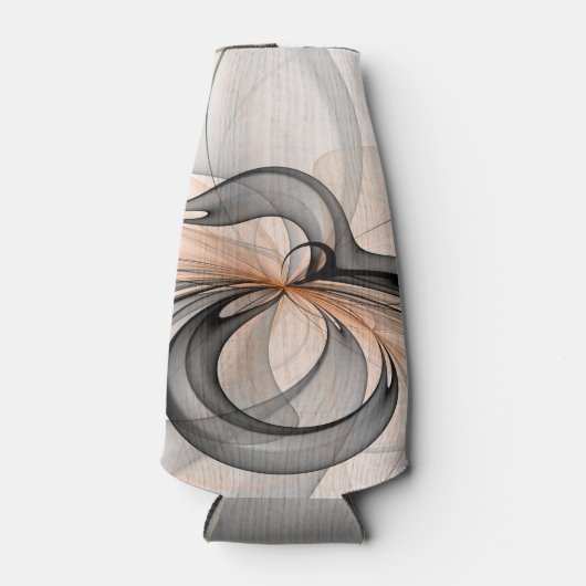 Abstracte Anthracite Gray Sienna Modern Fractal Ar Flesjeskoeler (Voorkant)