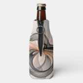 Abstracte Anthracite Gray Sienna Modern Fractal Ar Flesjeskoeler (Fles Achterkant)