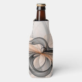 Abstracte Anthracite Gray Sienna Modern Fractal Ar Flesjeskoeler (Fles Voorkant)