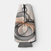 Abstracte Anthracite Gray Sienna Modern Fractal Ar Flesjeskoeler (Achterkant)