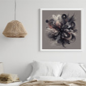 Abstracte Anthracite Gray Sienna Modern Fractal Ar Foto Afdruk