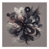 Abstracte Anthracite Gray Sienna Modern Fractal Ar Foto Afdruk (Voorkant)