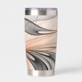 Abstracte Anthracite Gray Sienna Modern Fractal Ar Geïsoleerde Drinkbeker (Achterkant)