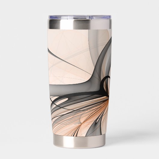 Abstracte Anthracite Gray Sienna Modern Fractal Ar Geïsoleerde Drinkbeker (Voorkant)