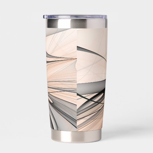 Abstracte Anthracite Gray Sienna Modern Fractal Ar Geïsoleerde Drinkbeker (Rechts)