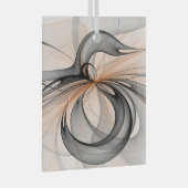 Abstracte Anthracite Gray Sienna Modern Fractal Ar Glas Ornament (Voorkant Rechts)