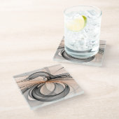 Abstracte Anthracite Gray Sienna Modern Fractal Ar Glazen Onderzetter (Schuin)