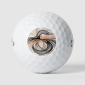 Abstracte Anthracite Gray Sienna Modern Fractal Ar Golfballen (Voorkant)