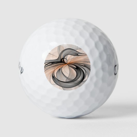 Abstracte Anthracite Gray Sienna Modern Fractal Ar Golfballen (Voorkant)