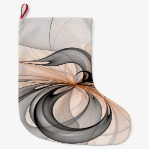 Abstracte Anthracite Gray Sienna Modern Fractal Ar Grote Kerstsok
