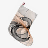 Abstracte Anthracite Gray Sienna Modern Fractal Ar Grote Kerstsok (Voorkant (Hangend))