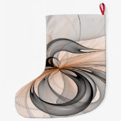Abstracte Anthracite Gray Sienna Modern Fractal Ar Grote Kerstsok (Achterkant)