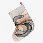 Abstracte Anthracite Gray Sienna Modern Fractal Ar Grote Kerstsok (Achterkant (Hangend))